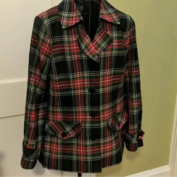 Pendleton Women’s Red Plaid 100% Wool Lined Jacket Coat Shirt Size 8 - Picture 3 of 14
